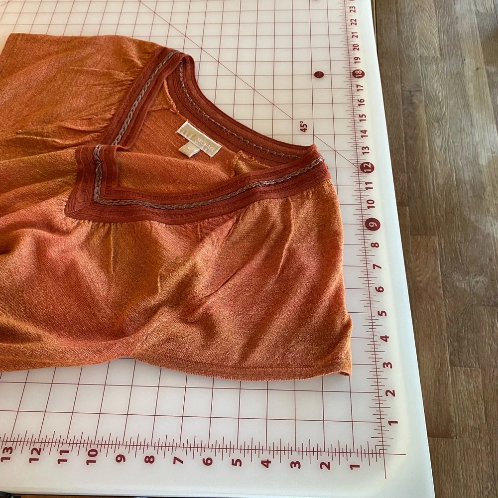 Michael Kors beautiful boho orange sunset blouse summer top size XS